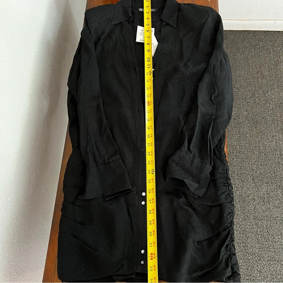 New Zara Black Leopard Jacquard Mini Dress Sz S - Picture 10 of 16